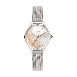 MINETTE 28MM 3H SILVER DIAL MESH BR SS