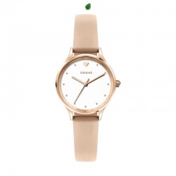 MINETTE 28MM 3H WHITE DIAL NUDE STRAP