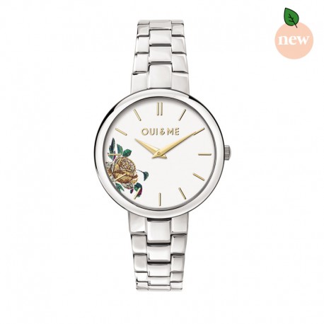 CHERIE 34MM 2H SILVER WHITE DIAL BR SS